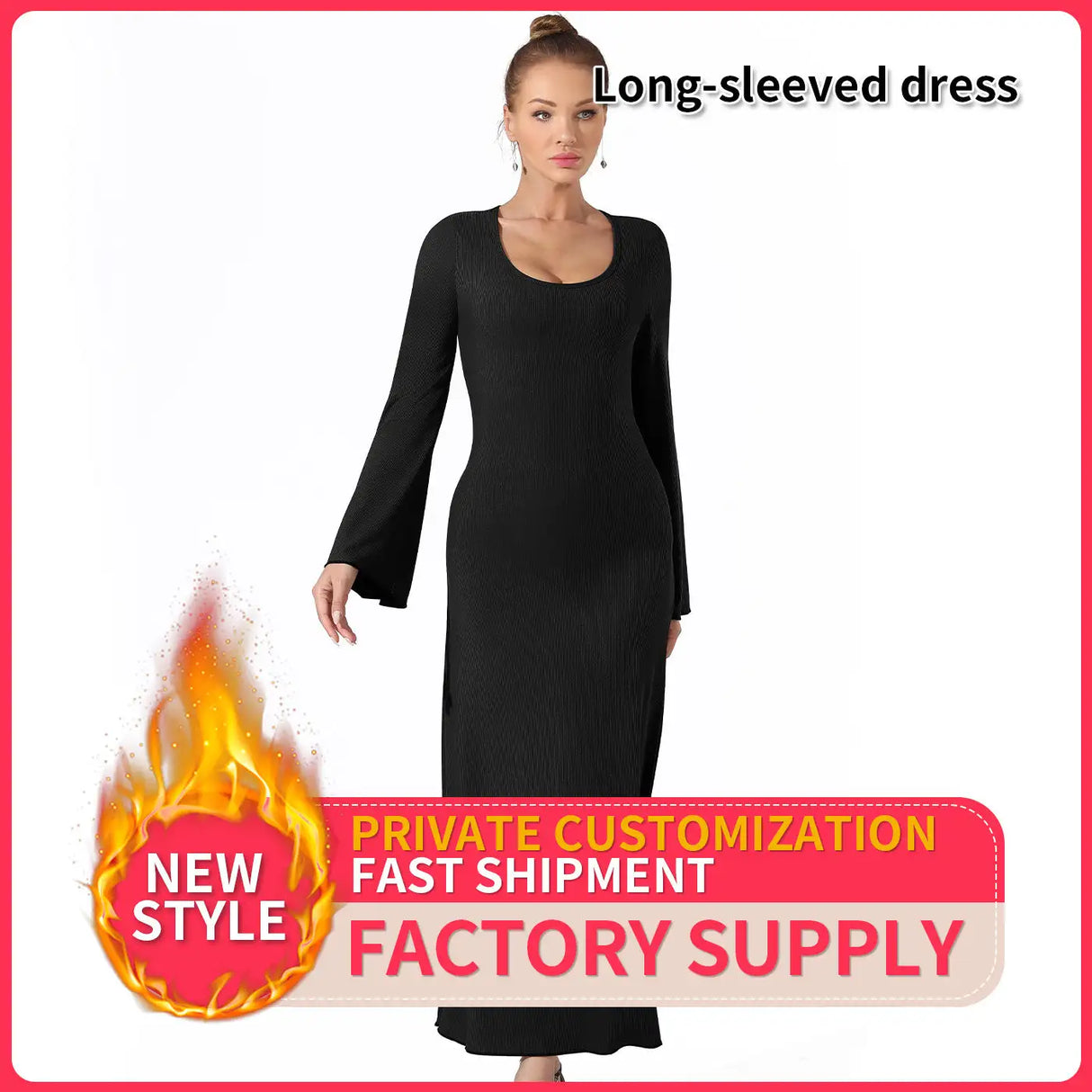 Women's Fashion Simple Solid Color Dress - Lootquake
