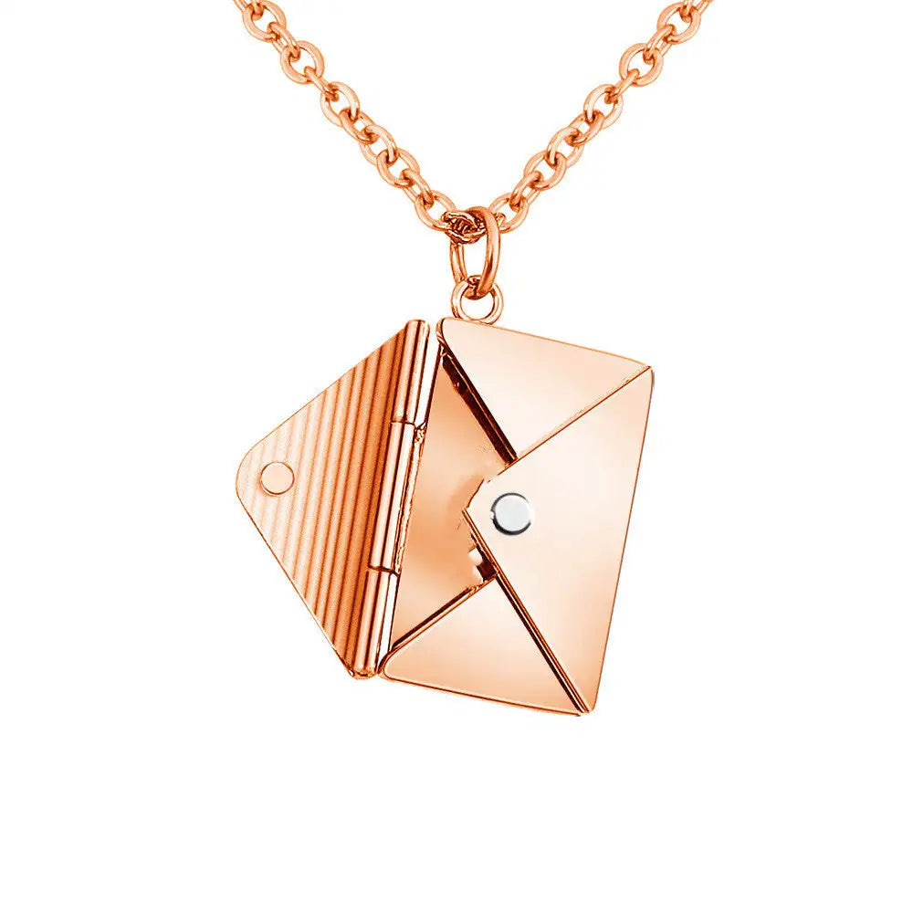 Fashion Jewelry Envelop Necklace Women Lover Letter Pendant Best Gifts For Girlfriend - Lootquake
