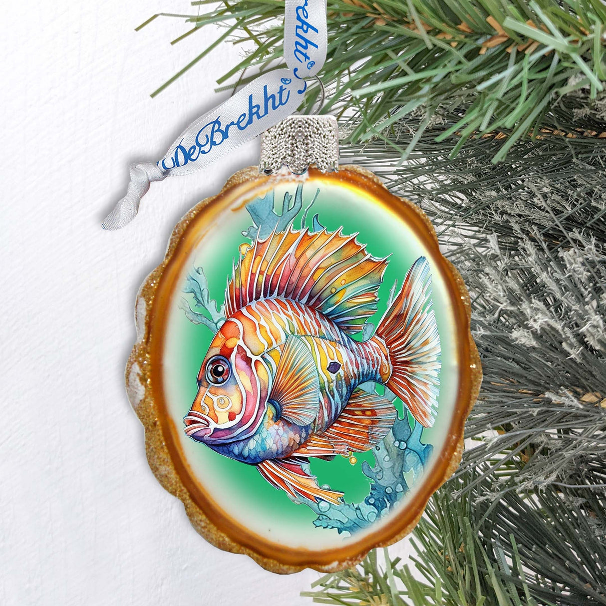 Coastal Decorations - Tropical Fish Keepsake Glass Ornaments by G. Debrekht - Christmas Decor - 777407