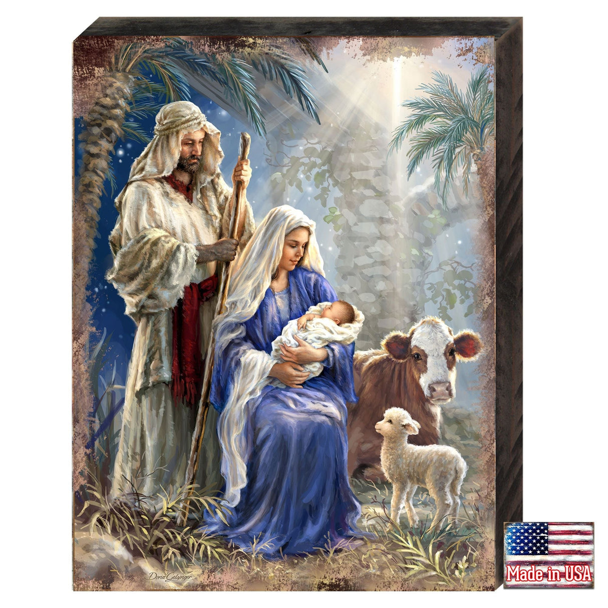 Holy Night Wooden Wall Art by D. Gelsinger - Nativity Holiday Decor - 95631B-1618