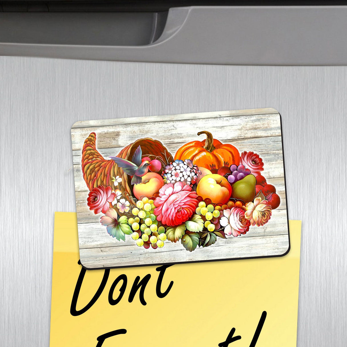 Prosperity Cornucopia Refrigerator Wooden Magnets Set of 3