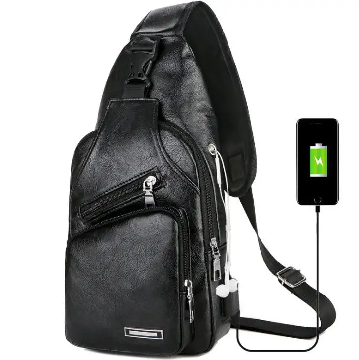 USB Portable Charging Chest Bag Messenger Bag - Lootquake