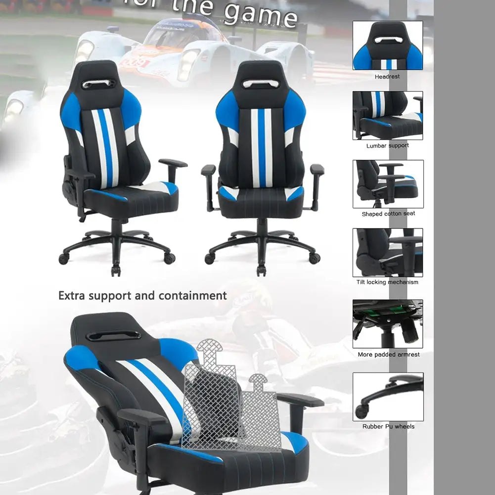 High Back Gaming Chair Racing Office Chair with PU Leather - Lootquake