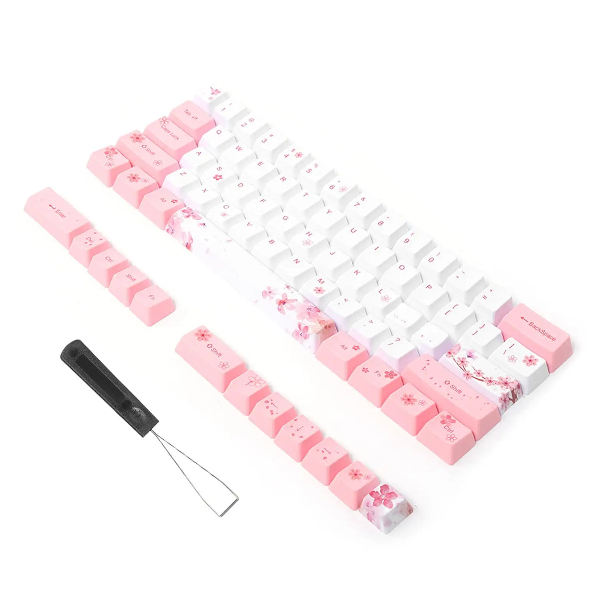 PBT Mechanical Keycaps with Cherry Blossom Design - Lootquake