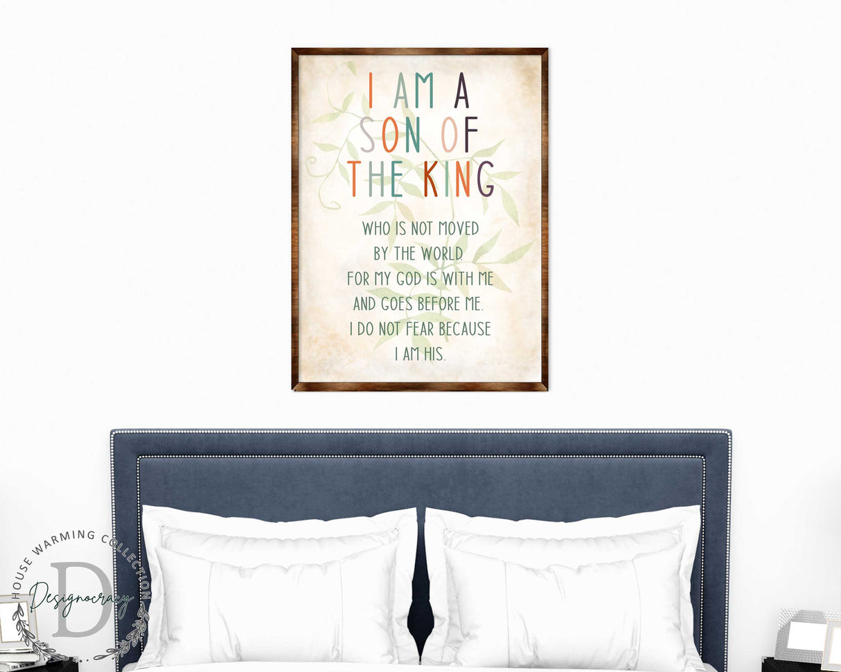 I Am a Son of the King - Wooden Religious art - Nursery wall art - Baby shower Gift - Contemporary decor - Religious wall art - 310341