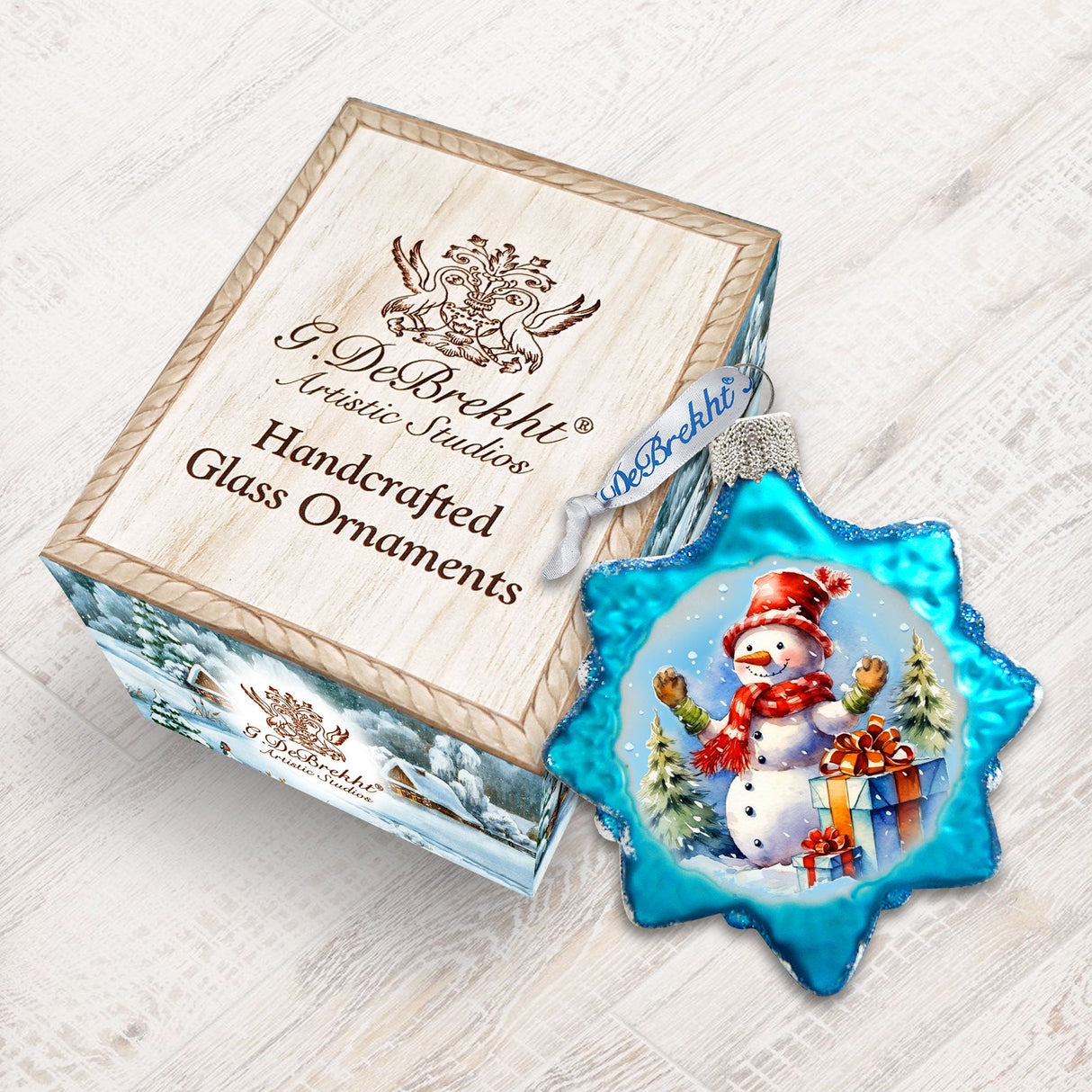 Adornos de vidrio de mercurio para muñeco de nieve de G. Debrekht - Decoración navideña de Papá Noel - 776021