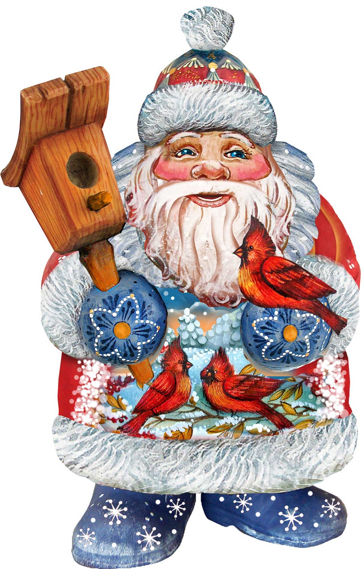 Decoración navideña para puerta con pájaros de G. DeBrekht - Decoración navideña con Papá Noel y muñeco de nieve - 8118023H