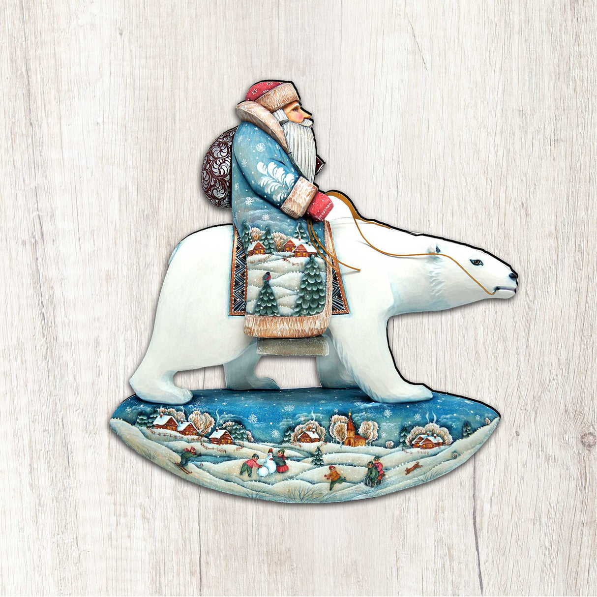 Decoración navideña para puerta con Papá Noel y oso polar de G. DeBrekht - Decoración navideña con Papá Noel y muñeco de nieve - 8116382H