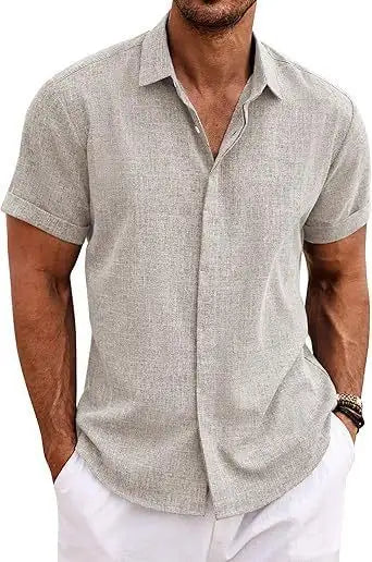 Men's Shirt Short Sleeve Casual Buckle - Lootquake