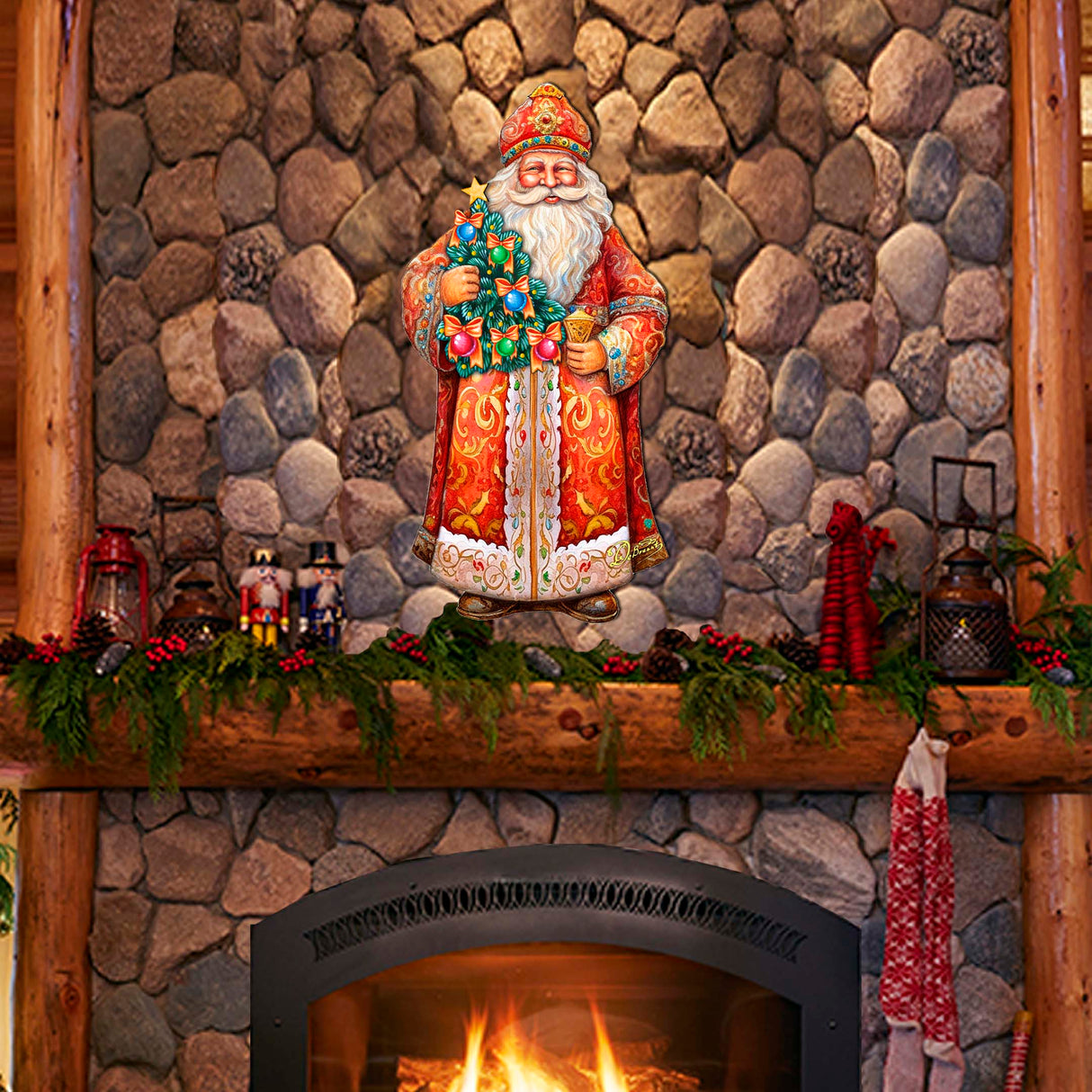 Árbol de la Alegría de Papá Noel, decoración navideña para puerta de G. Debrekht - Decoración navideña de Papá Noel y muñeco de nieve - 8691418H