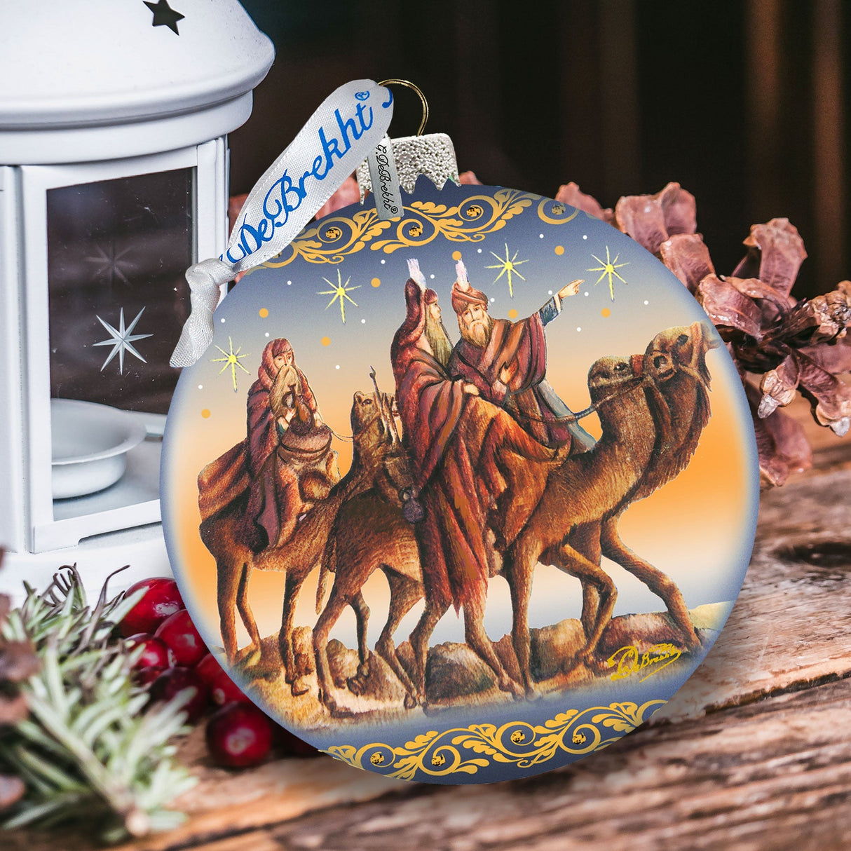 Nostalgic Tree Kings Journey Glass Ornament Limited Edition by G. DeBrekht - Nativity Holiday Decor - 73882