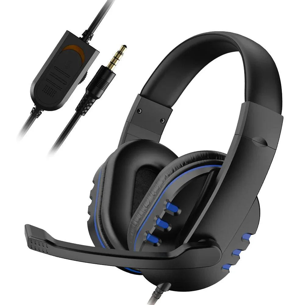 BrandName Gaming Headset - Noise-Cancelling 3.5mm Earphones with Microphone & Volume Control for PS4 & PC
