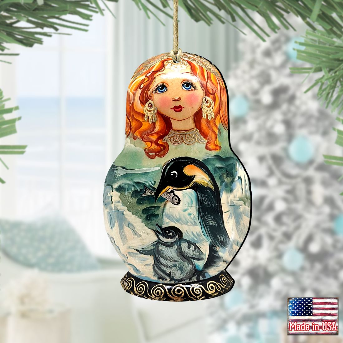 Adornos de madera Penguin Matreshka de G. DeBrekht - Decoración navideña - 8113811