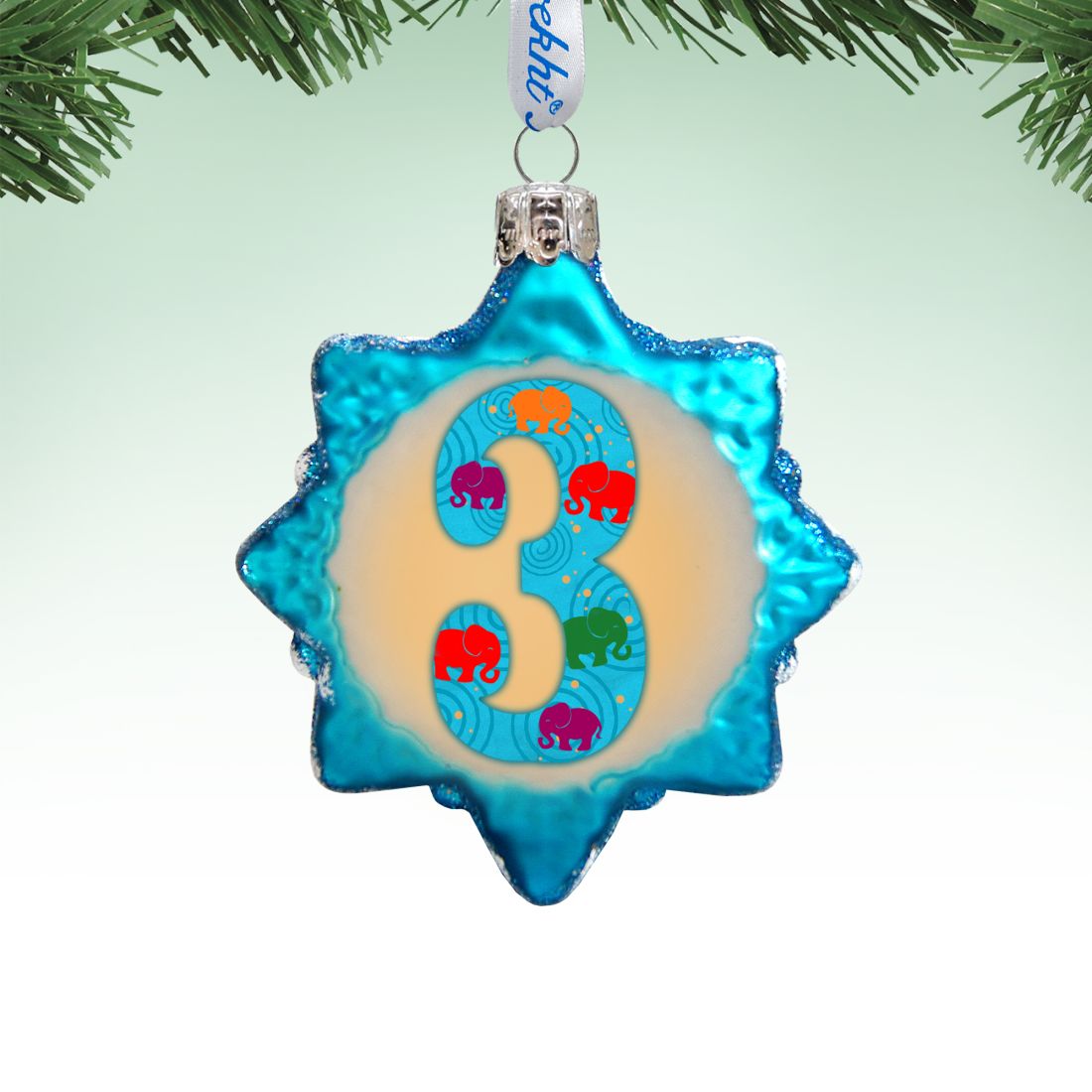 3 mini adornos de vidrio de mercurio de G. DeBrekht - Decoración infantil Love Family - 770003