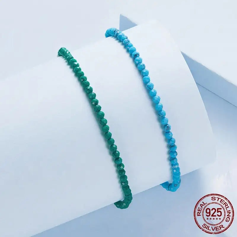 Fashion Turquoise Bracelet Sterling Silver White Gold Plated - Lootquake