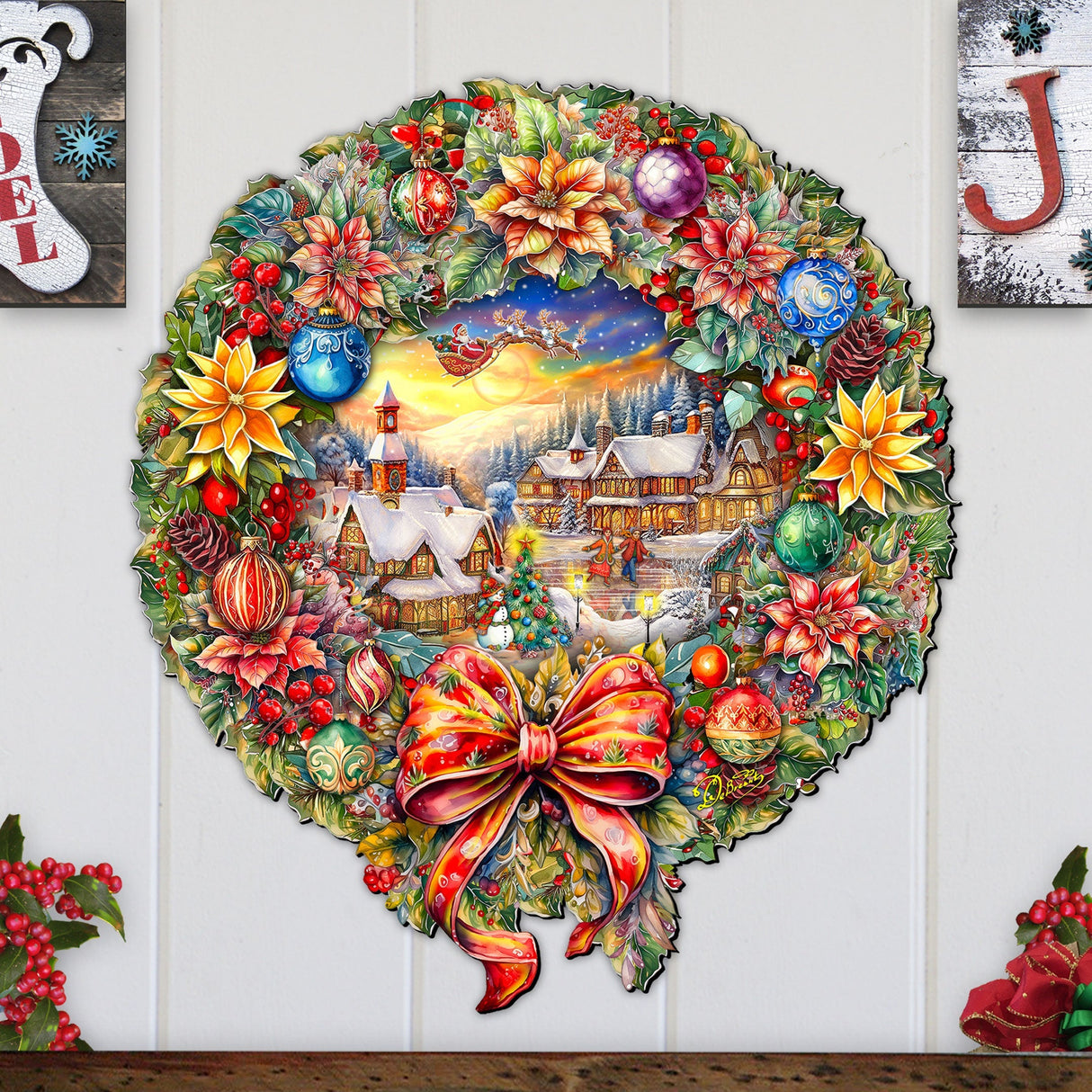 Christmas Wreath Holiday Door Decor by G. Debrekht - Christmas Decor - 8652802H