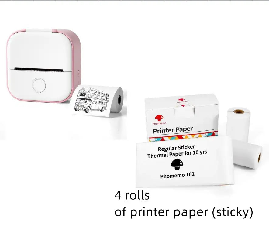 Portable Mini Printer for Students and Hobbyists, Bluetooth Thermal Label Printer - Lootquake