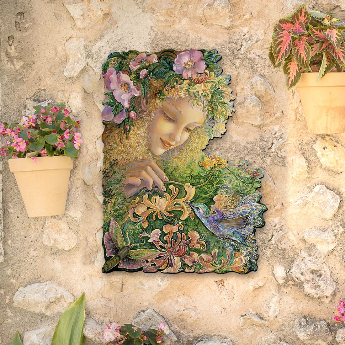 Honeysuckle Holiday Outdoor Scene by Josephine Wall - Christmas Decor - 845620F-JW