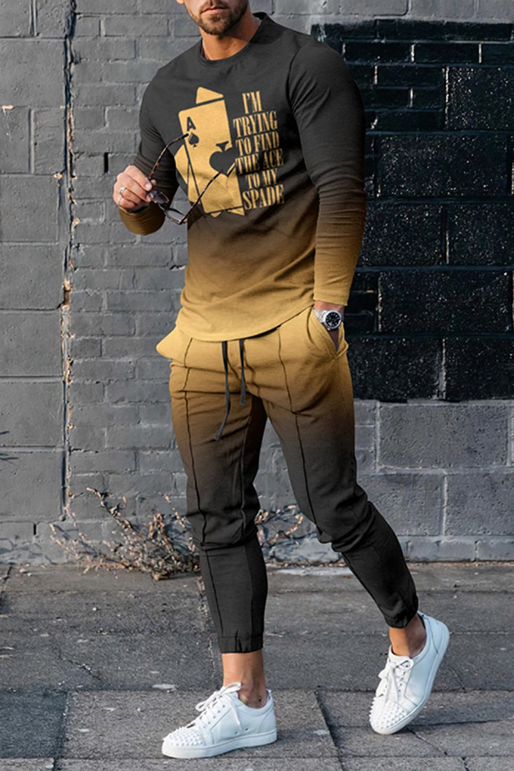 European And American Multi-color Long Sleeve Casual Sports Men Suit - Lootquake