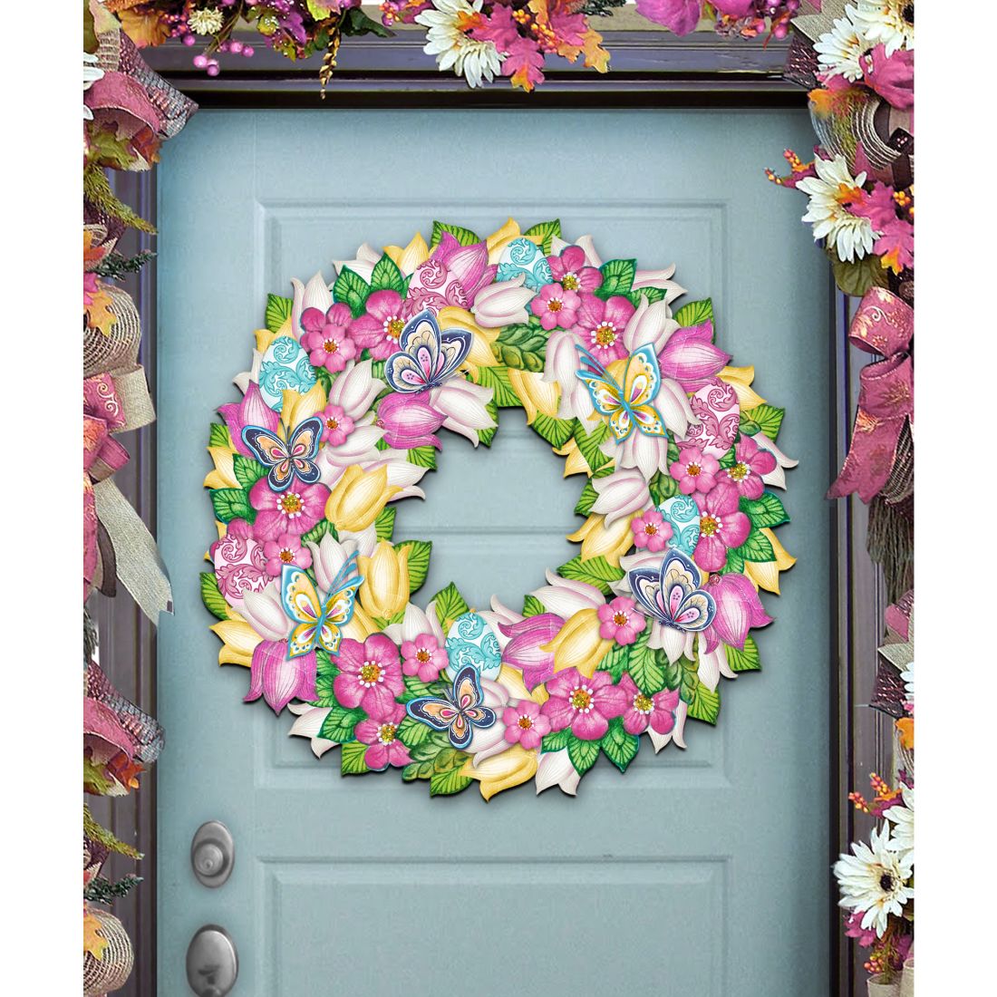 Spring Wreath Decorative Door Decor by G. DeBrekht - Easter Spring Decor - 8185301H