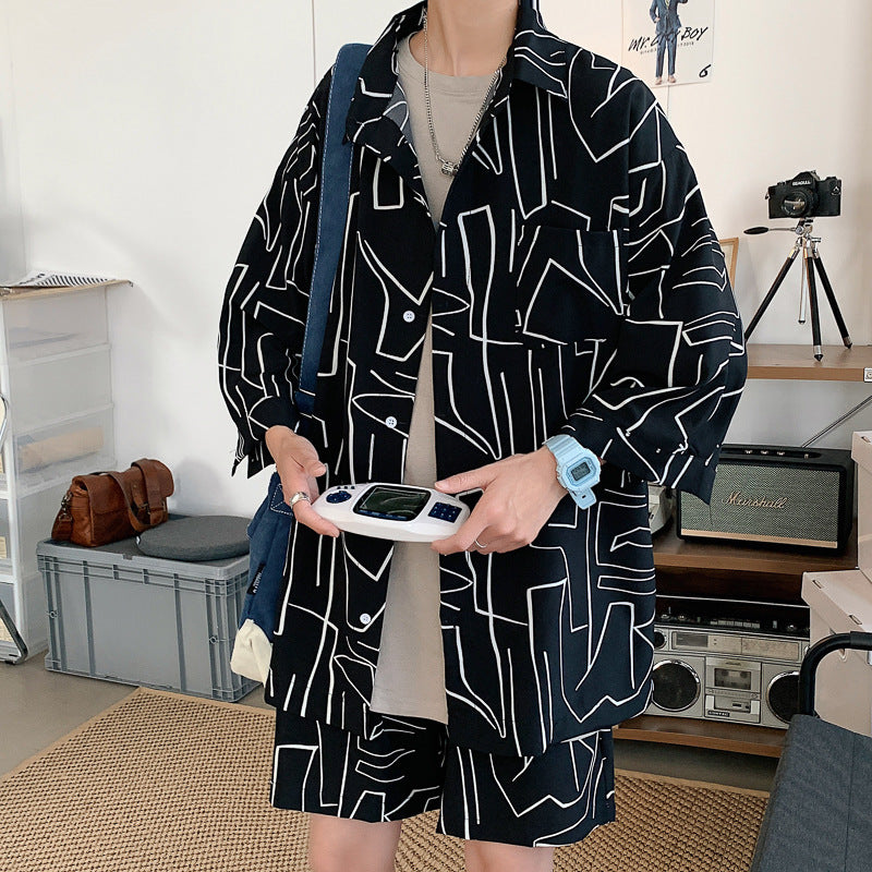 Shirt Five-point Pants Ice Silk Suit - Lootquake