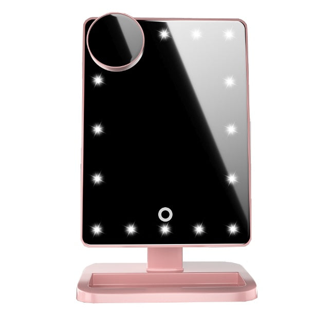 Touch Screen LED Makeup Mirror with Bluetooth Speaker and 10X Magnification