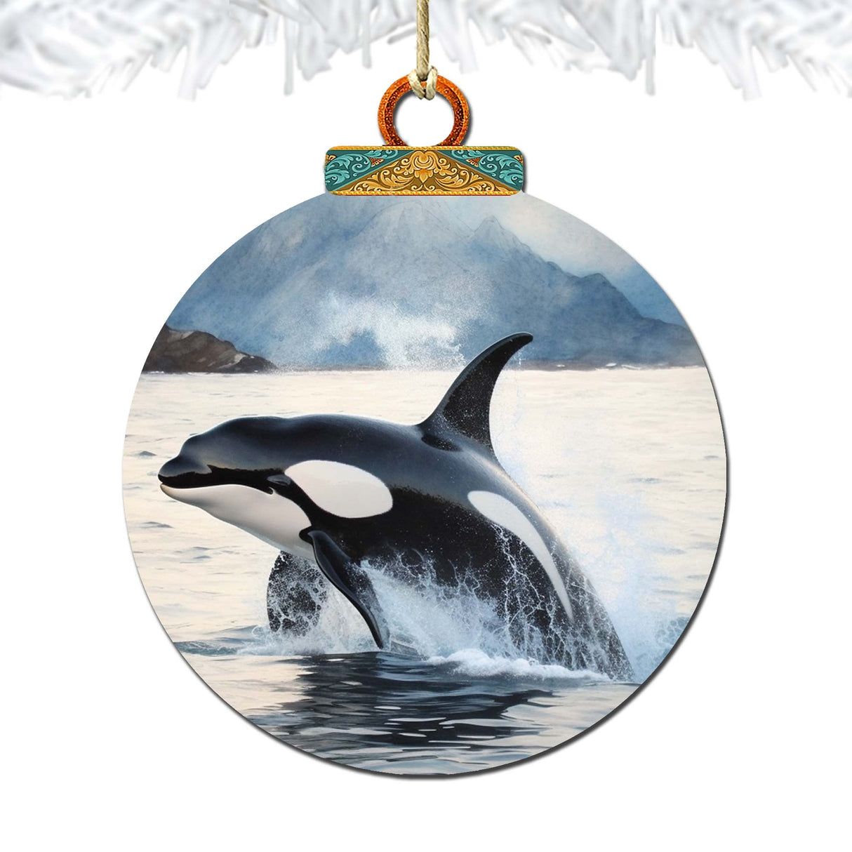 Adornos de madera de orcas de Alaska de G.Debrekht - Decoración navideña con temática de vida silvestre - 870051