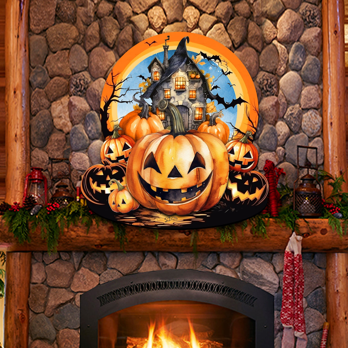 Haunted House Holiday Door Decor by G. Debrekht - Thanksgiving Halloween Decor - 8611041-2H