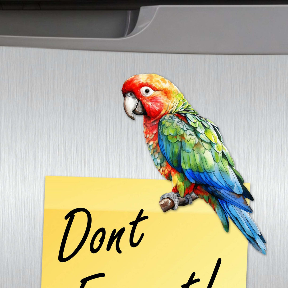 Juego de 6 imanes decorativos de madera con forma de loros de G. Debrekht - Decoración de vida silvestre - 8090013G-S6