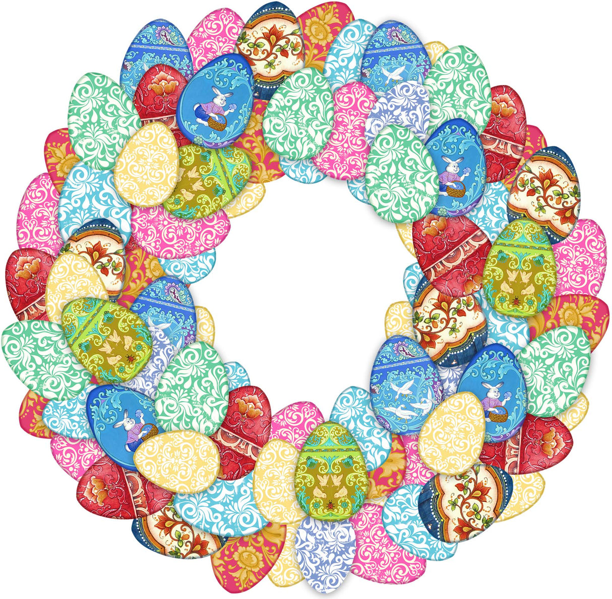 Easter Eggs Holiday Door Wreath by G. DeBrekht - Easter Spring Decor - 8185310H