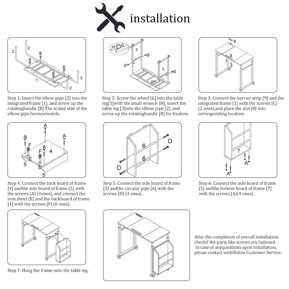 Adjustable Laptop Cart Mobile Computer Desk Overbed Writing Table with Wheels 02# - Lootquake