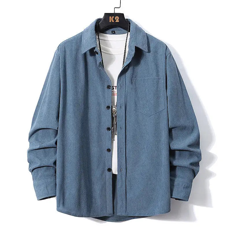European Size Long Sleeve Shirt Men's Corduroy - Lootquake
