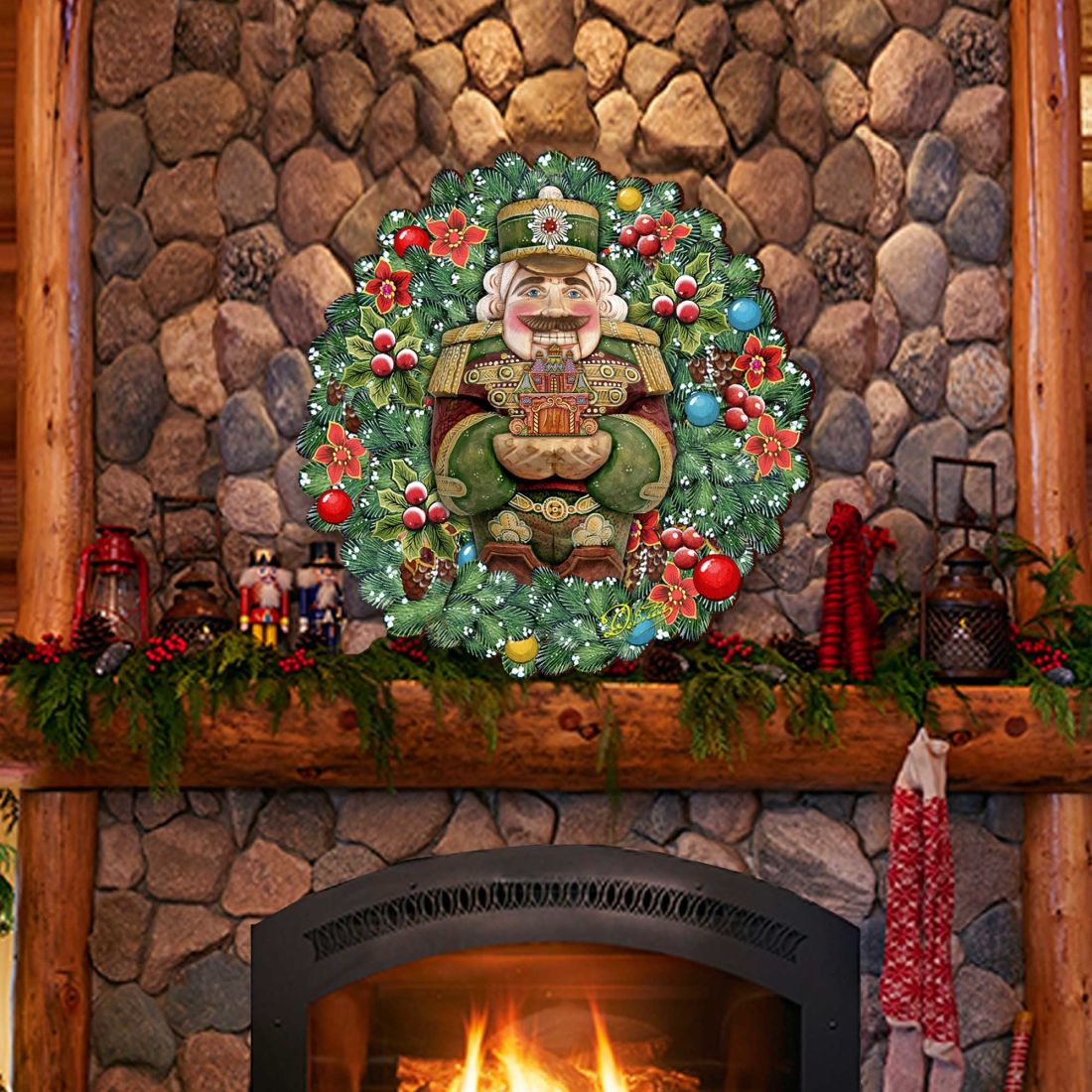 Nutcracker's Wreath Gift Holiday Door Decor by G. DeBrekht - Christmas Decor - 8185321H