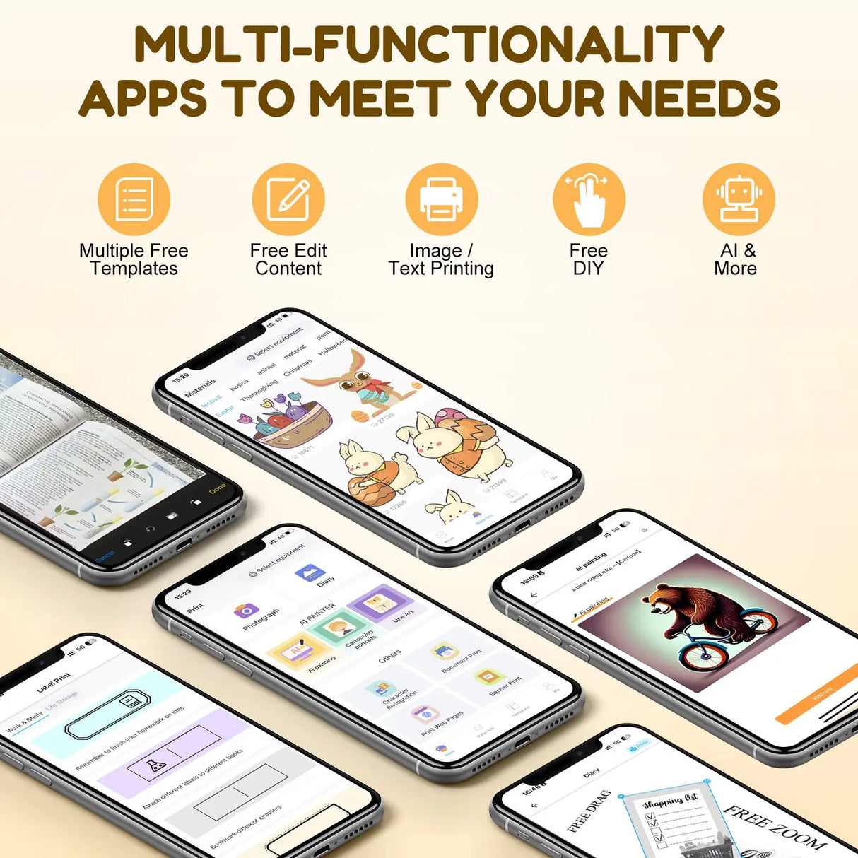 Mini Printer, All Purpose Sticker Maker With Thermal Papers, Bluetooth Portable Printer All Purpose - Lootquake