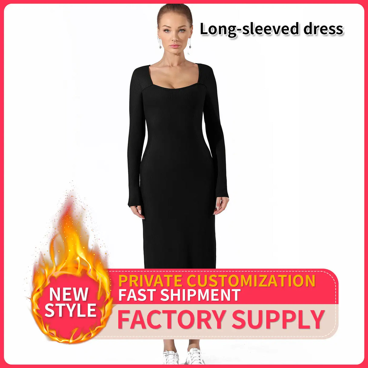 Women's Fashion Simple Solid Color Dress - Lootquake