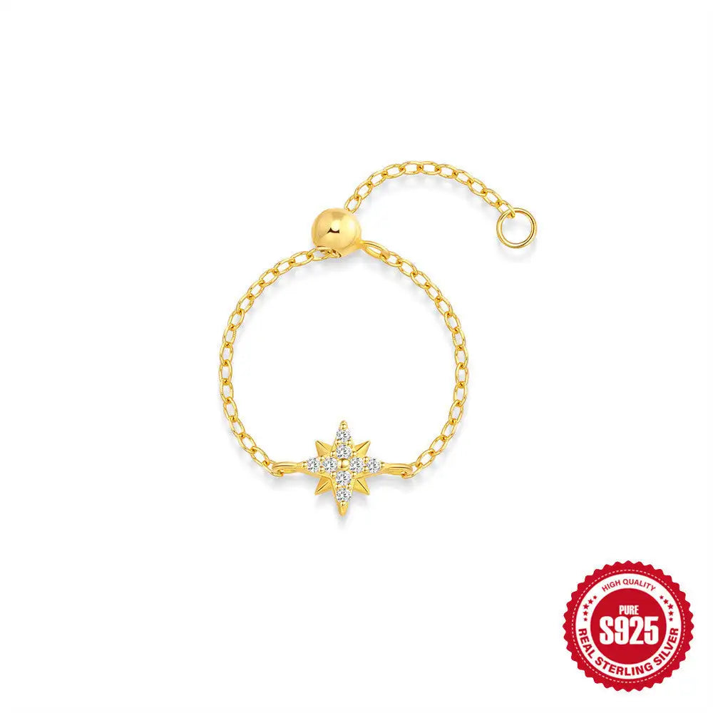 S925 Silver Niche Unique Design Pull-out Chain Ring - Lootquake