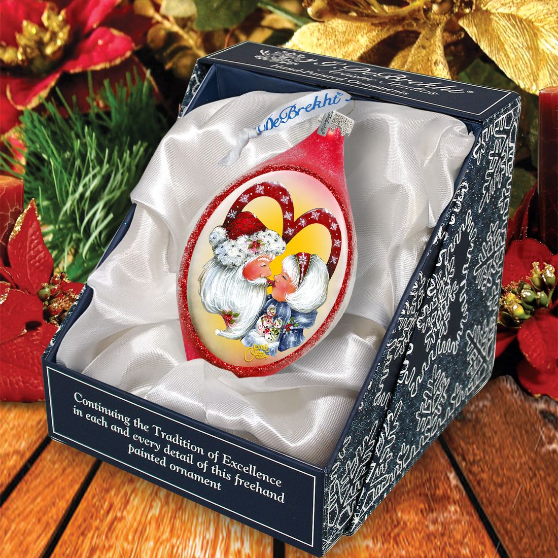 Adorno de cristal Merry Kissmas de Jamie Mills-Price - Decoración navideña - 757-302-MP