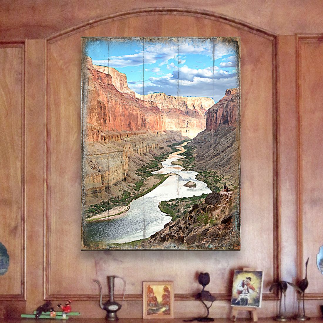 Canyon River Art Wooden Wall Art by Nature Wonders - Nature Wildlife Decor - 95279B