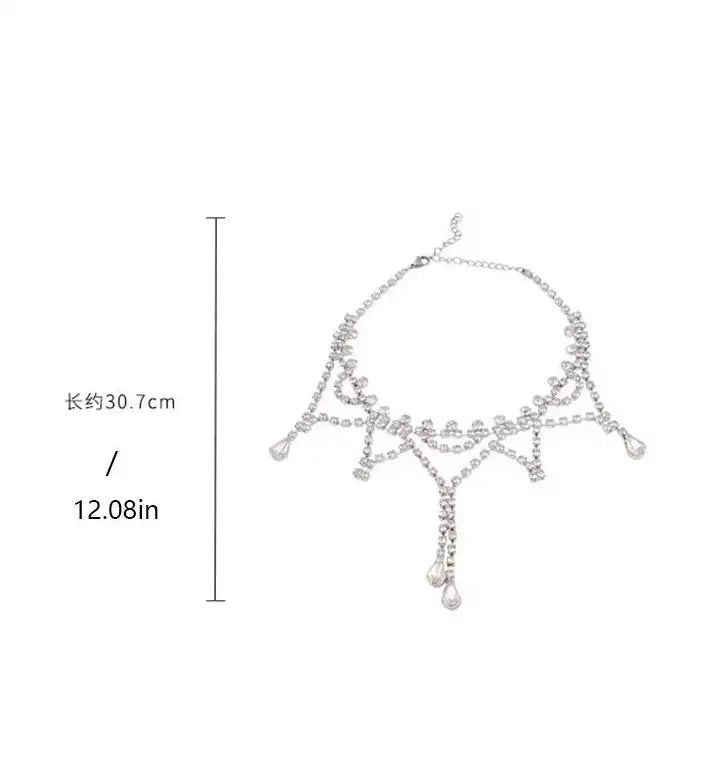 2025 New High End Design Full Diamond Water Diamond Necklace - Lootquake