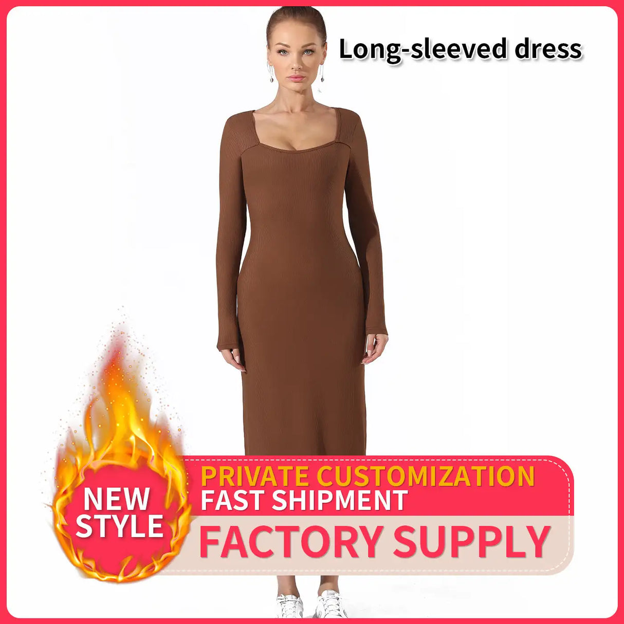 Women's Fashion Simple Solid Color Dress - Lootquake