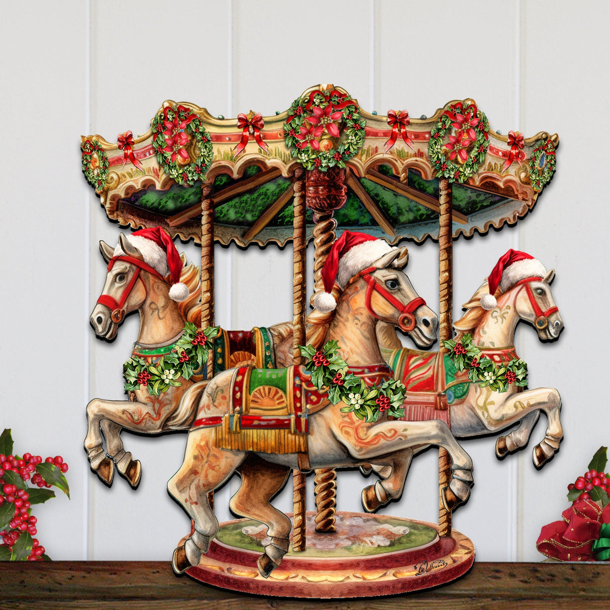 Christmas Carousel Holiday Door Decor by G. Debrekht - Christmas Decor - 8611030H