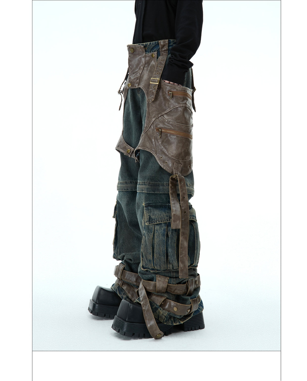 Retro Deconstructed Jeans Men's Detachable Stitching - Lootquake