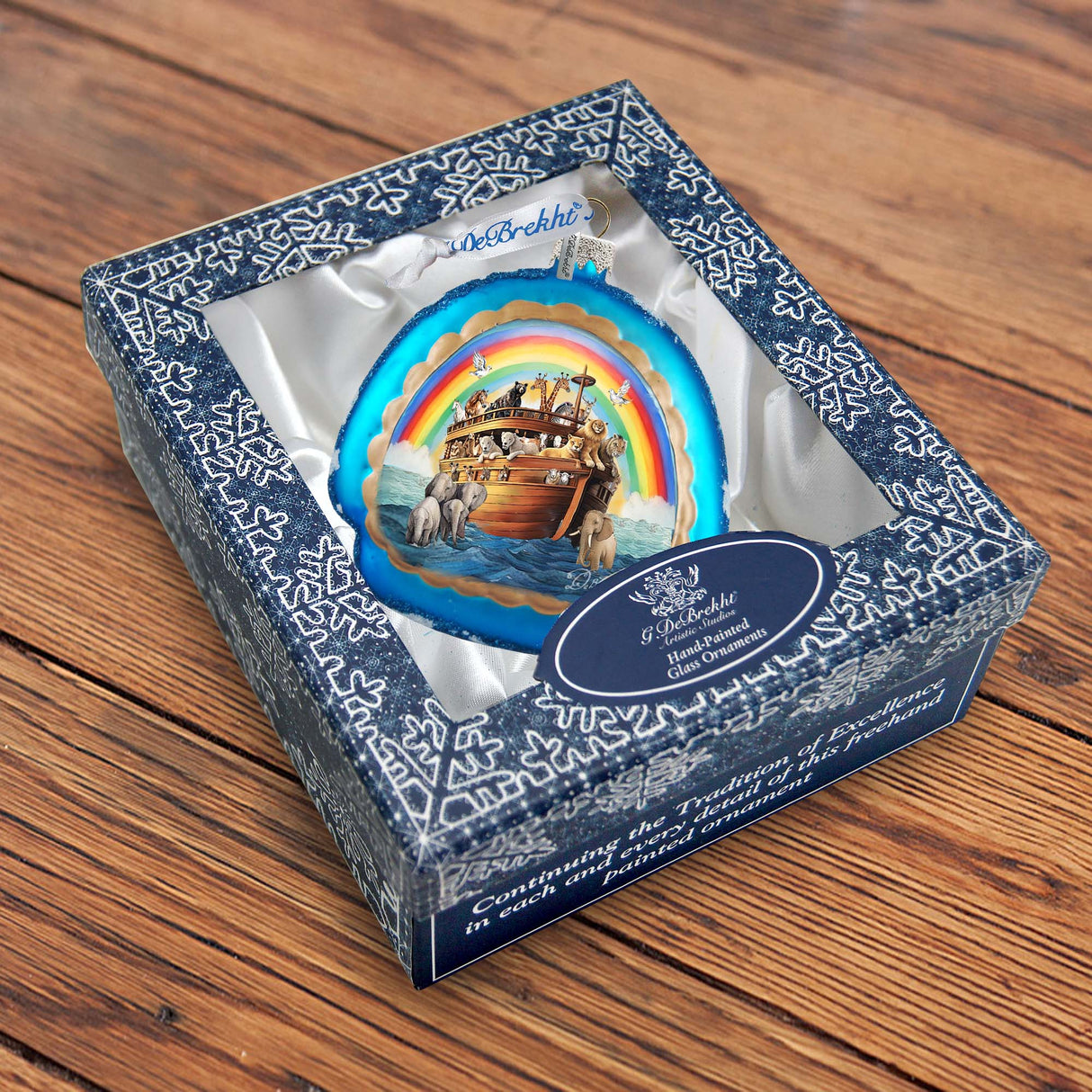 Noah's Arch Rainbow Glass Ornament by G. Debrekht - Christmas Decor - 756-022