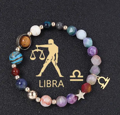 Twelve Constellation Constellation Bracelet Natural Stone Cut Color - Lootquake