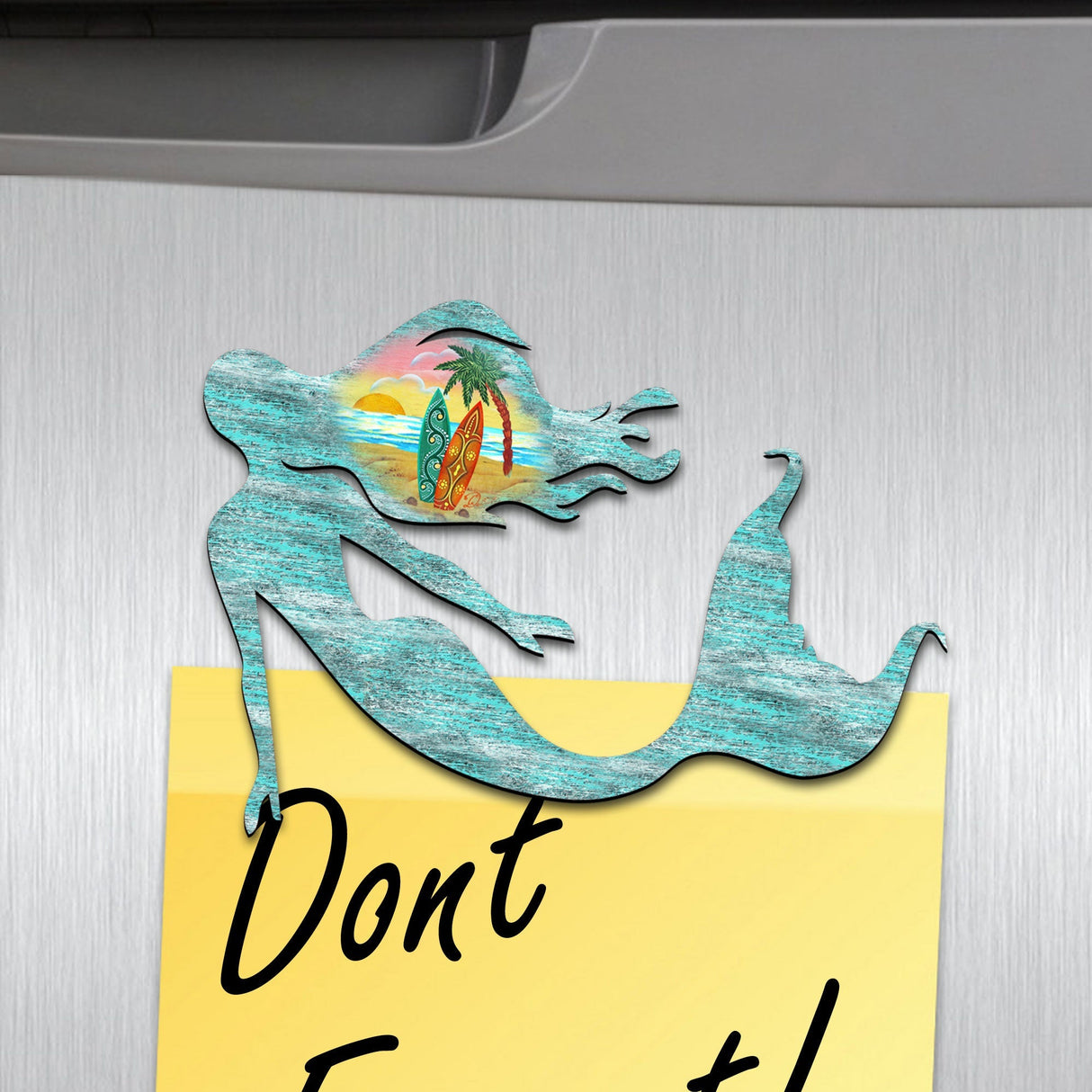 Rustic Mermaid Shaped Refrigerator Coastal Magnets Set of 3