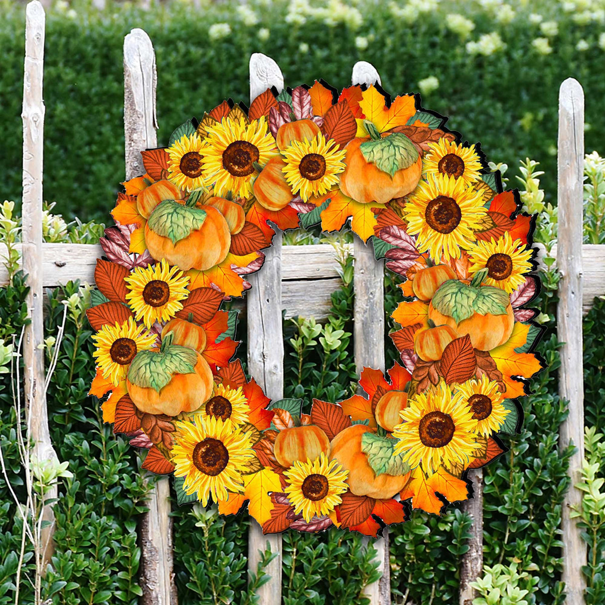 Fall Holiday Door Wreath by G. DeBrekht - Thanksgiving Halloween Decor - 8185305H