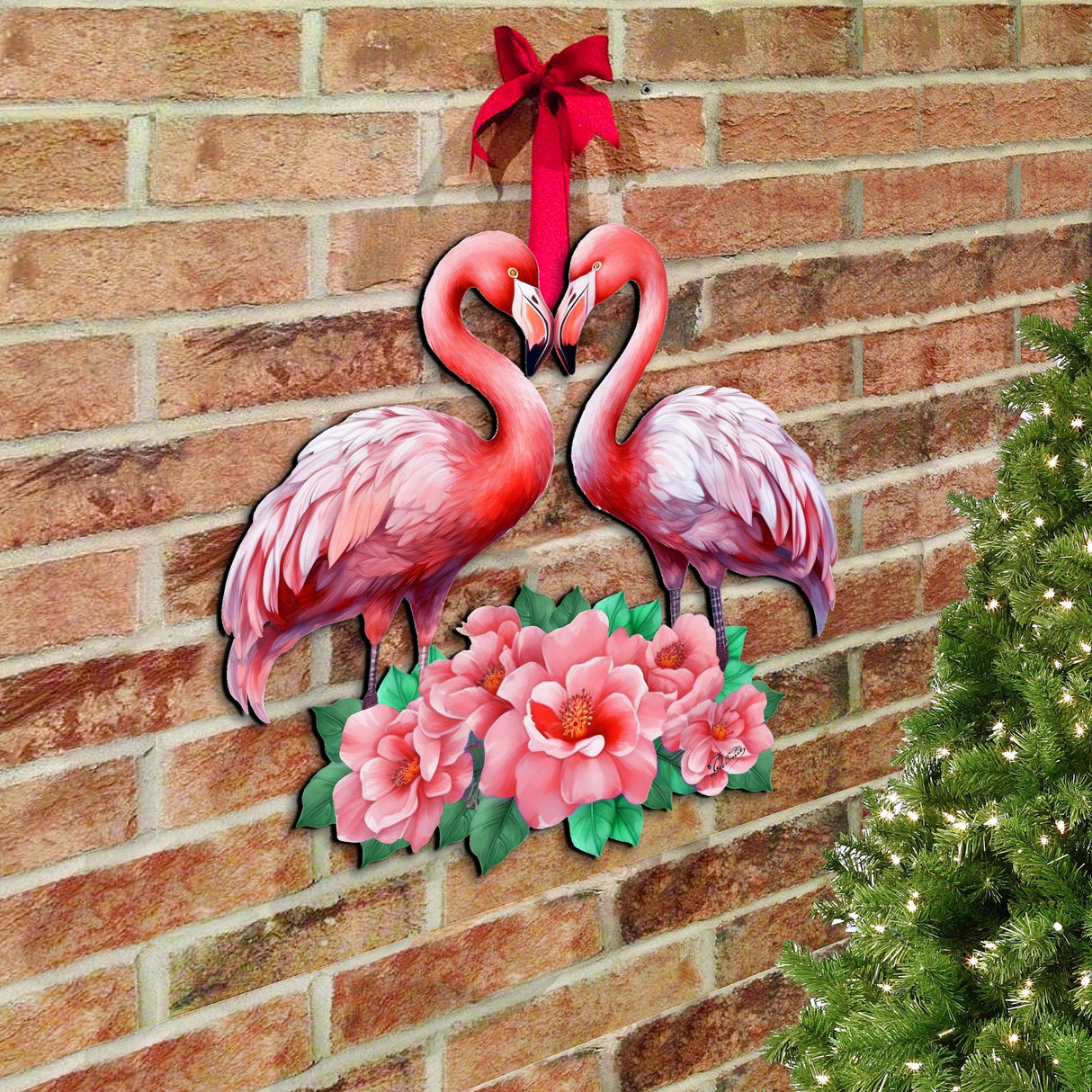 Flamingos Love Holiday Door Decor by G. Debrekht - Love Kids Family Decor - 8611039H