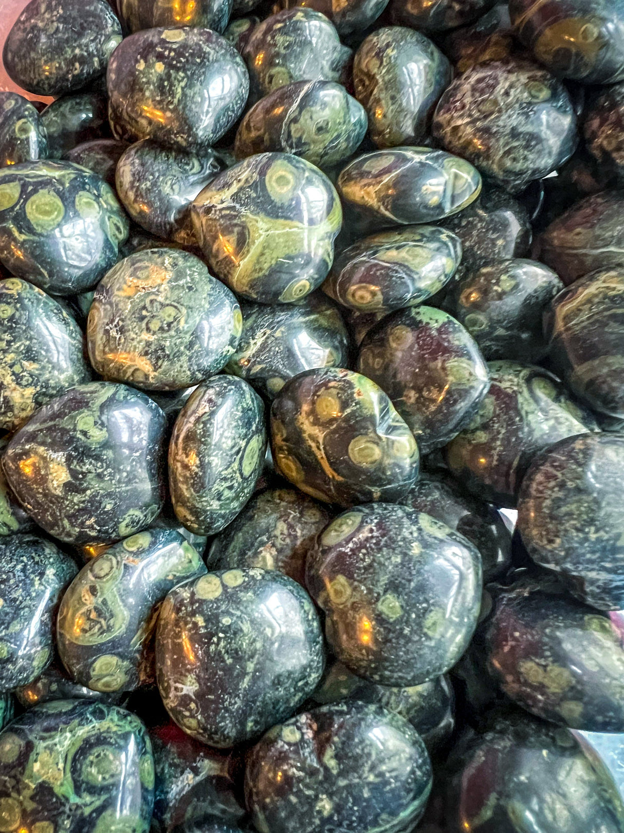 3 cm Kambaba Jasper Hearts for Valentines Day Gifts