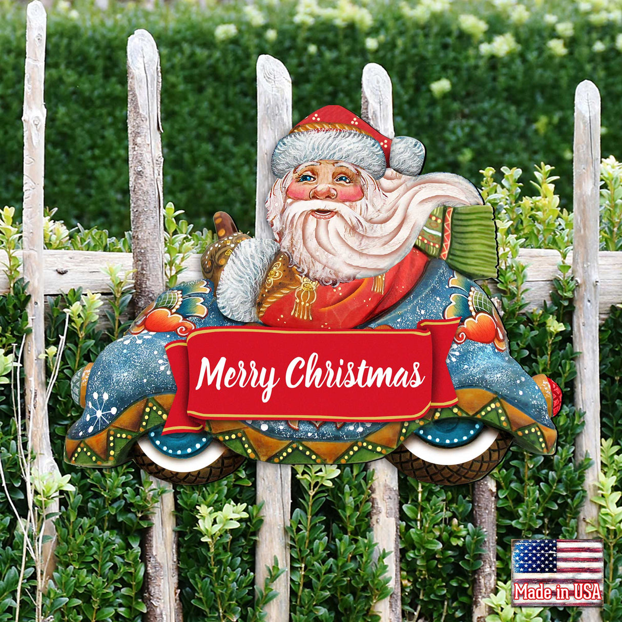 Merry Christmas Santa Door Decor by G. DeBrekht - Christmas Santa Snowman Decor - 8112045-2H
