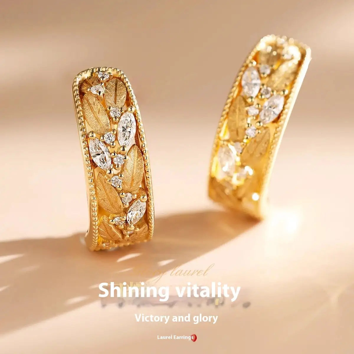 Retro Fashionable Horse Eye Diamond Laurel Earrings - Lootquake